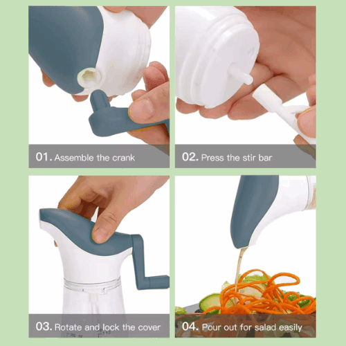 Danny Home Salad Dressing Mixer | Easy Manual Sauce Blender & Pour Bottle