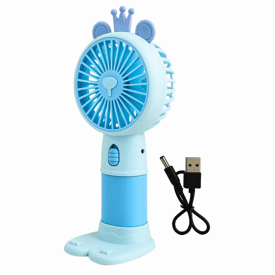 Adorable Portable Mini Fan with Phone Stand – USB Rechargeable