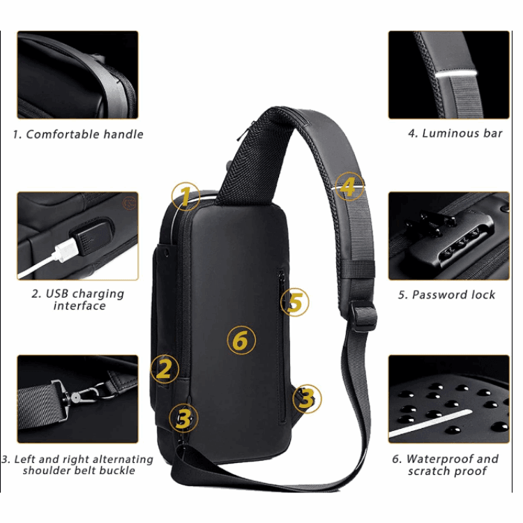 Anti-Theft Sling Bag with USB Charging – Style, Security & Convenience in One