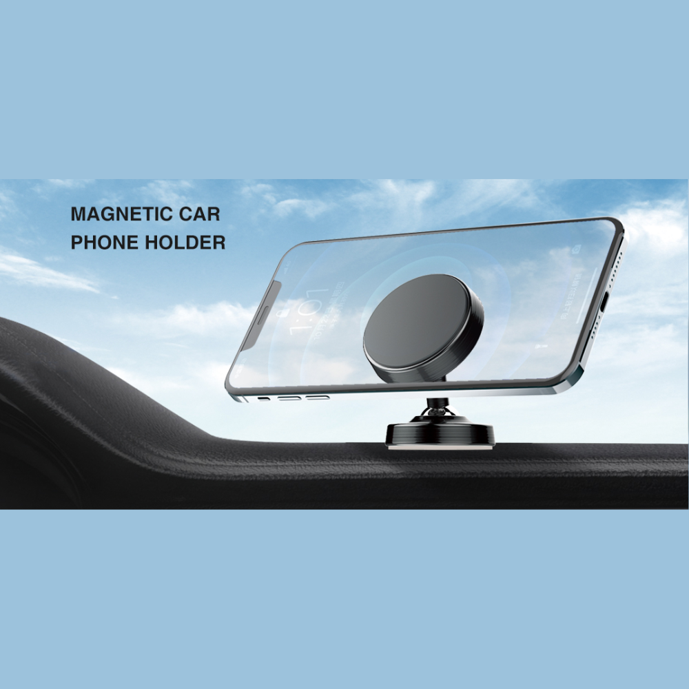 LDNIO MG08 Universal Magnetic Car Phone Holder 360° Rotation Dashboard Mount - Black