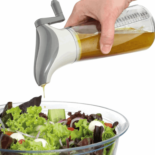 Danny Home Salad Dressing Mixer | Easy Manual Sauce Blender & Pour Bottle
