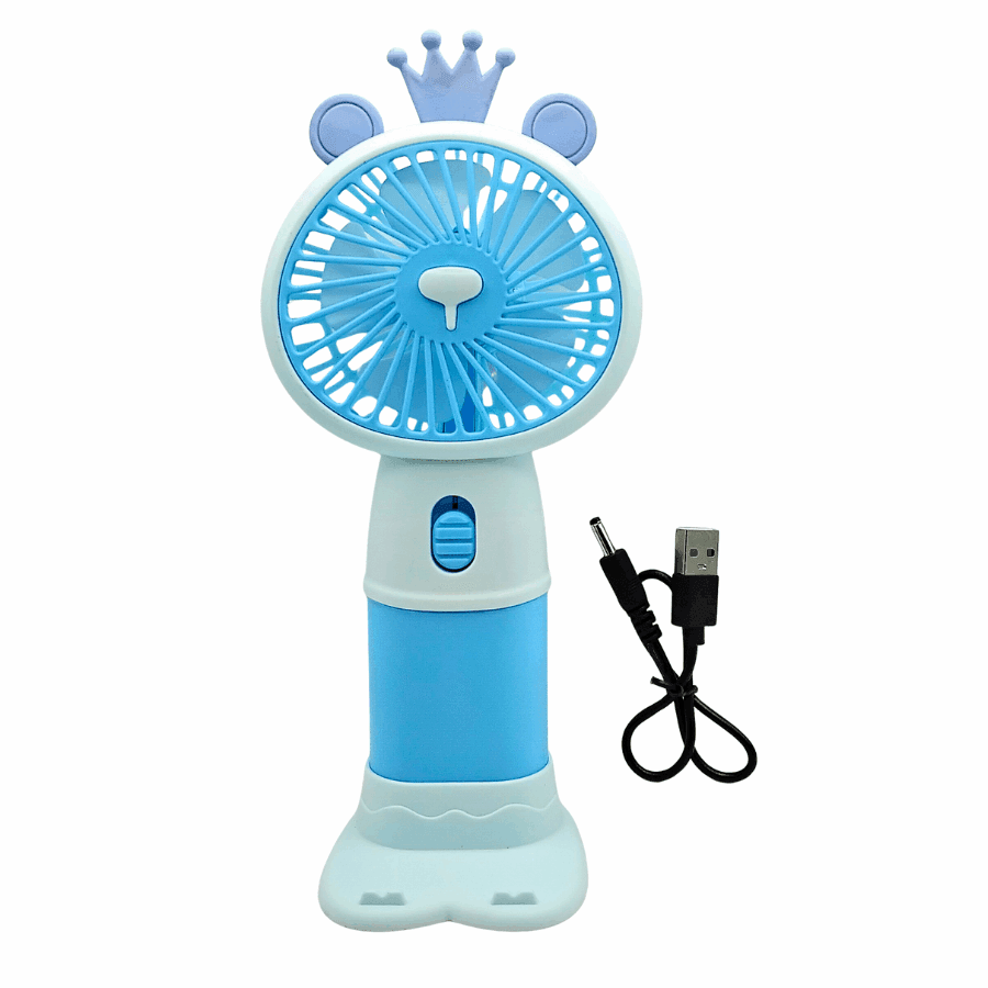 Adorable Portable Mini Fan with Phone Stand – USB Rechargeable