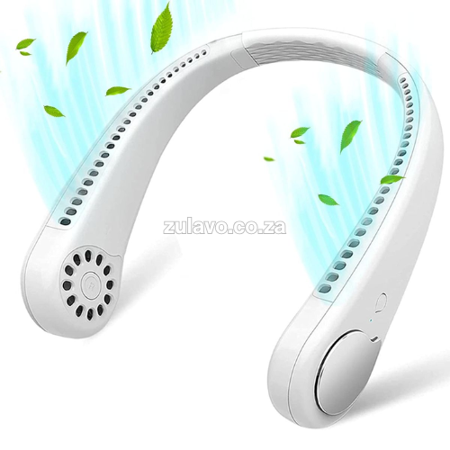 Portable Hands-Free Neck Fan - Bladeless Cooling 3 Speed USB Rechargeable Designed to sit comfortably around your neck, providing a continuous, cooling breeze