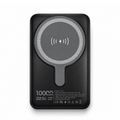 GERLAX P113P 10000mAh magnetic wireless power bank with 22.5W output, 15W wireless charging, digital display and built-in stand - Black