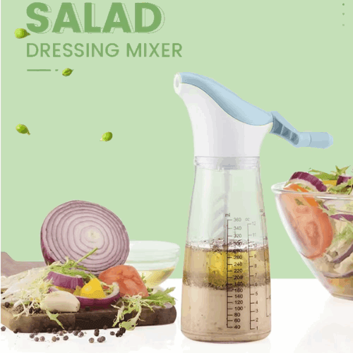 Danny Home Salad Dressing Mixer | Easy Manual Sauce Blender & Pour Bottle