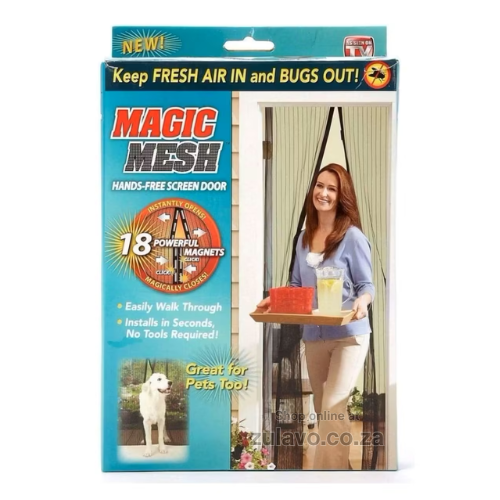 Magic Mesh Hands-Free Magnetic Screen Door – Keep Fresh Air In and Bugs Out! Automatically sealing shut behind you with powerful magnets,