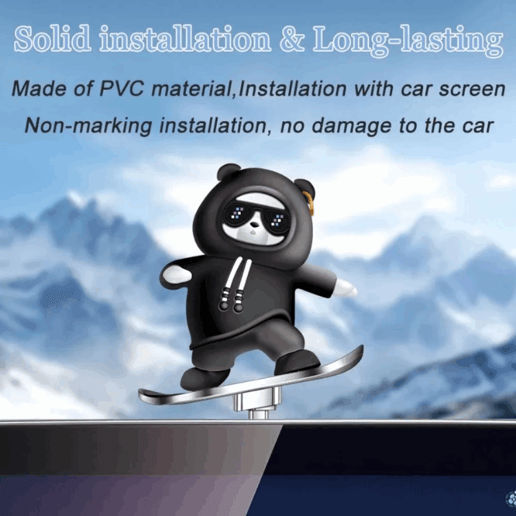 Car Sliding Skateboard Bear – Trendy Car Dashboard Decor, Bring Joy to Every Ride!