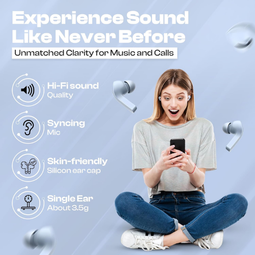 Wireless Bluetooth 5.3 Earbuds with LED Display & ENC Noise Cancellation