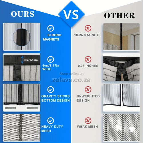Magic Mesh Hands-Free Magnetic Screen Door – Keep Fresh Air In and Bugs Out! Automatically sealing shut behind you with powerful magnets,