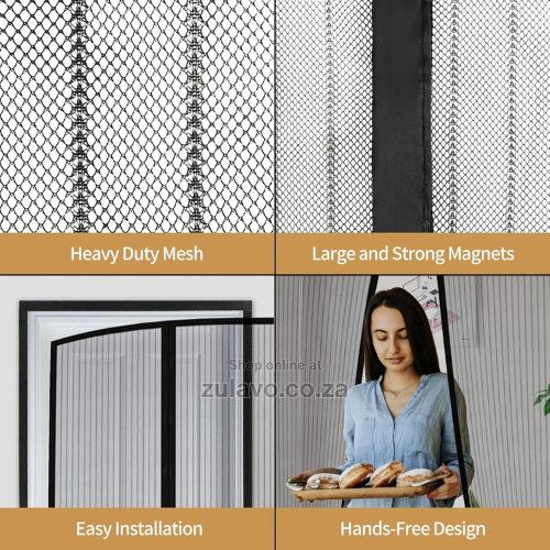 Magic Mesh Hands-Free Magnetic Screen Door – Keep Fresh Air In and Bugs Out! Automatically sealing shut behind you with powerful magnets,
