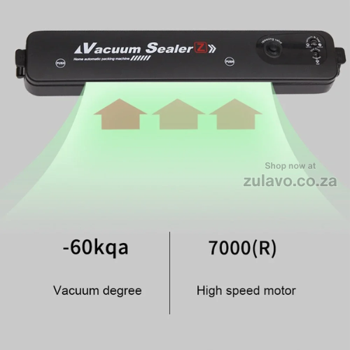 Vacuum Sealer Machine – Food Preservation System with Strong Suction & Heat Sealing Designed to keep your groceries fresh up to 8× longer.