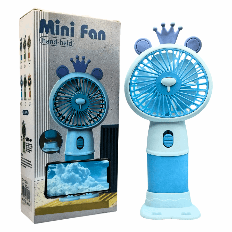 Adorable Portable Mini Fan with Phone Stand – USB Rechargeable
